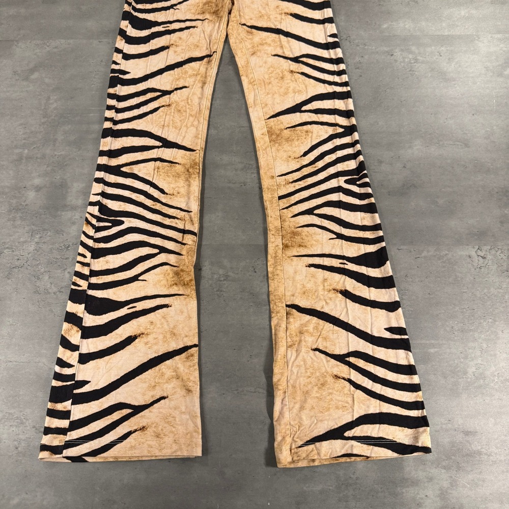 I.AM.GIA Flare Pants Womens XXS Blare Track Wild Side Tan Tiger Stripe NEW $85 - Picture 5 of 13